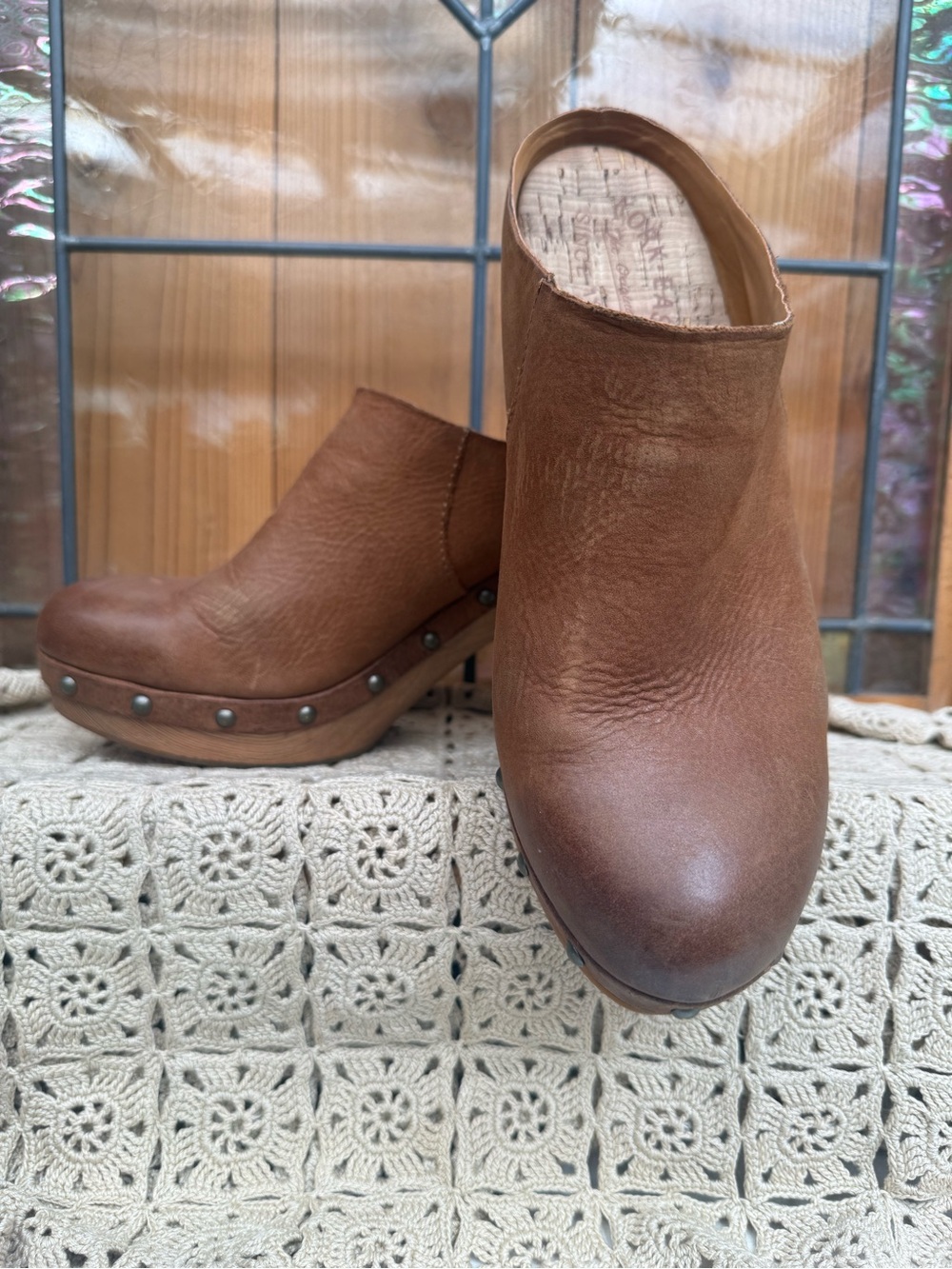 Kork Ease Demi Leather Platform Clog Mule 9 Brown Western
Cowgirl Boho Country
